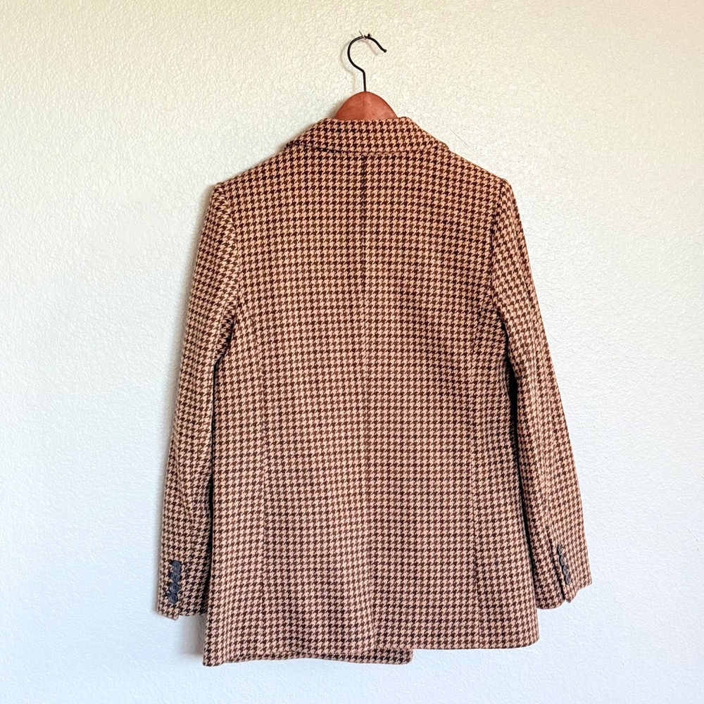 Banana Republic Brown Houndstooth Modern Wool Blazer Women's Size 4 - Picture 4 of 15